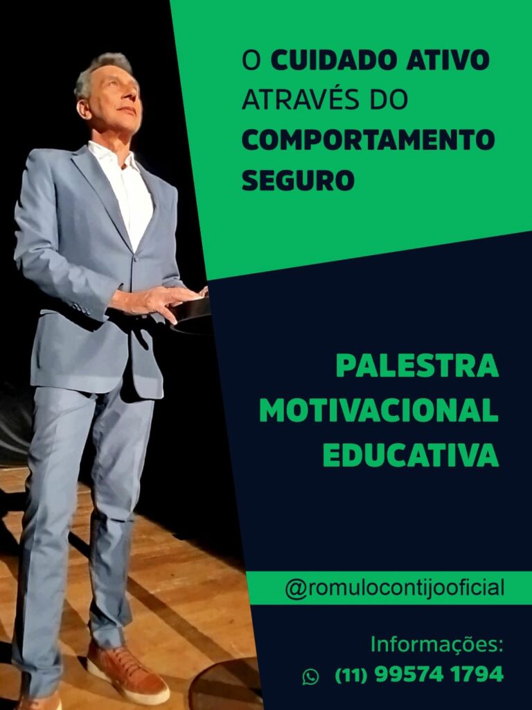 Cartaz da Palestra O Cuidado Ativo Através do Comportamento Seguro por Rômulo Contijo